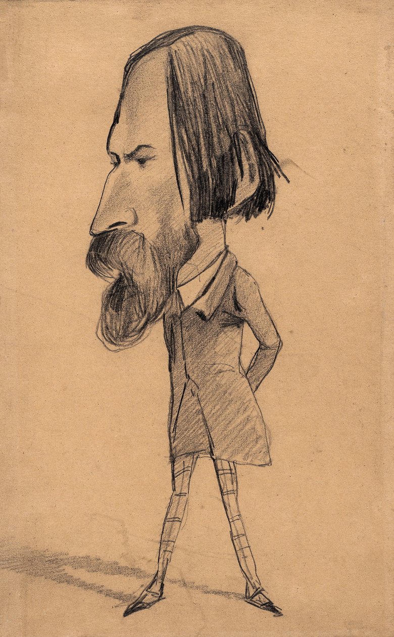 Karikatuur van Auguste Vacquerie, c.1859 door Claude Monet
