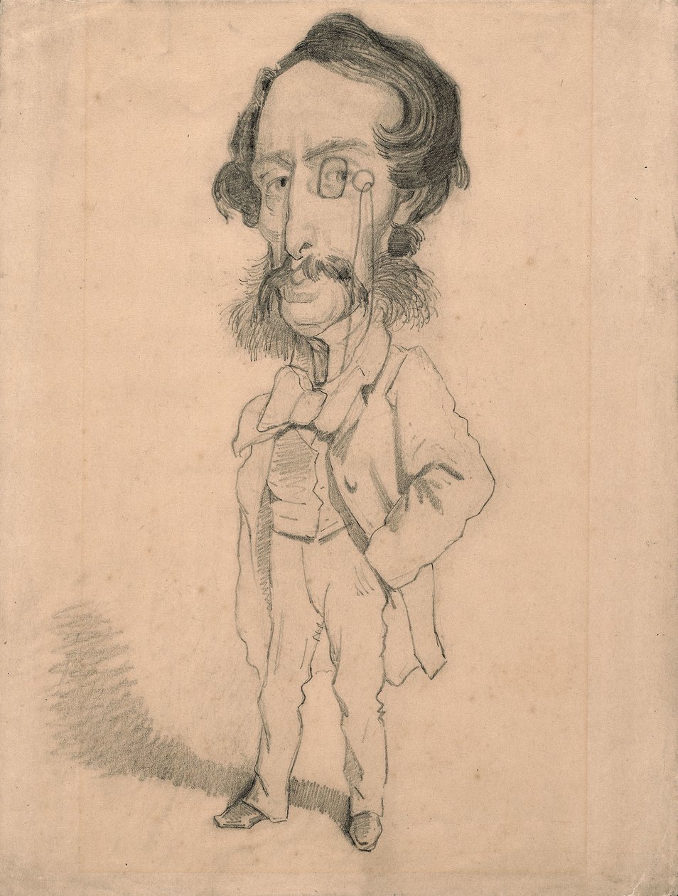Karikatuur van Mario Uchard, c.1858 door Claude Monet