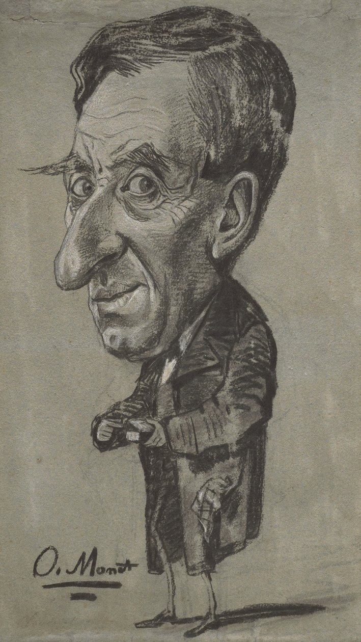 Karikatuur van een man met een snuifdoos, ca. 1858 door Claude Monet