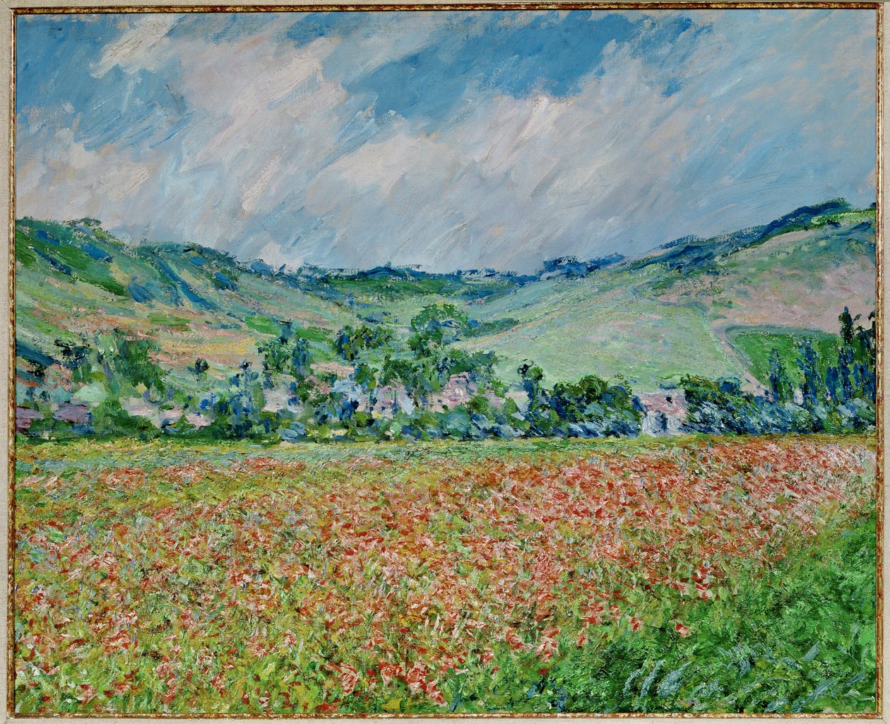 Klaprozenveld (olieverf op doek) door Claude Monet
