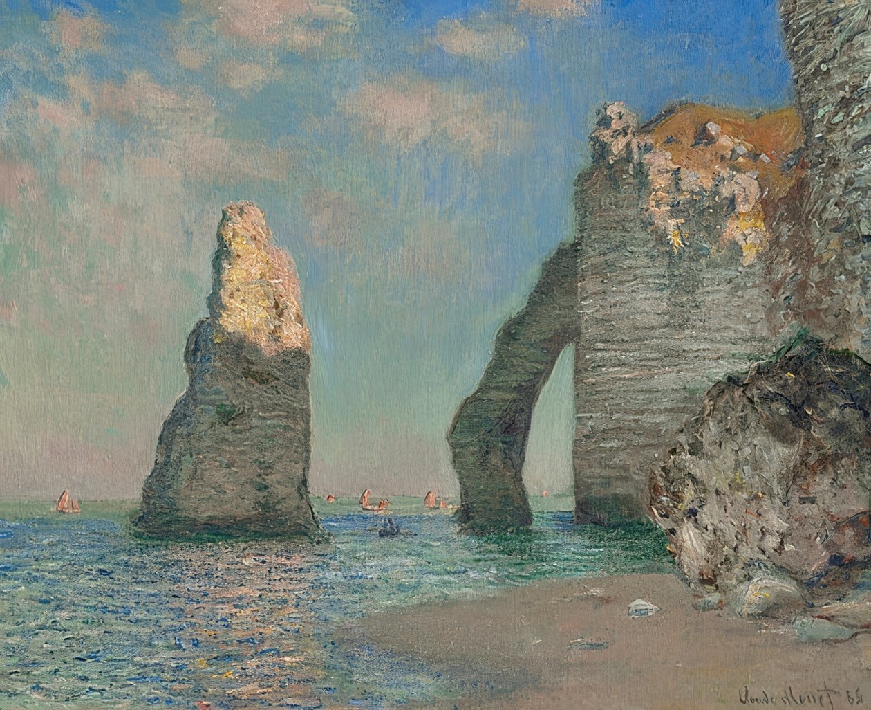 De rotsen bij Étretat. 1885 door Claude Monet