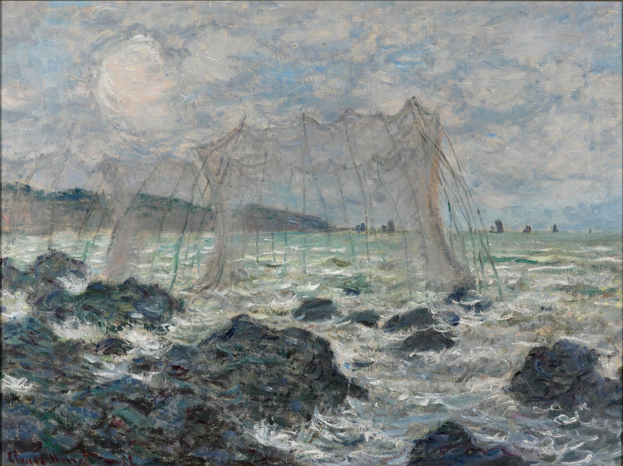 Visnetten bij Pourville door Claude Monet