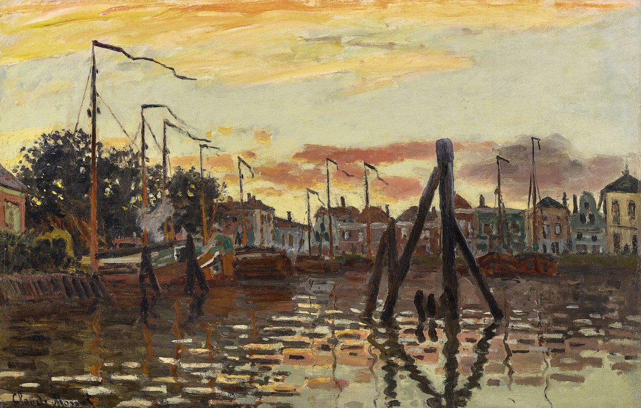 German: Der Hafen von Zaandam The Port of Zaandam door Claude Monet