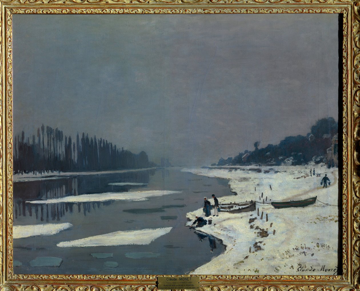 Glacons sur la Seine a Bougival, Yvelines door Claude Monet