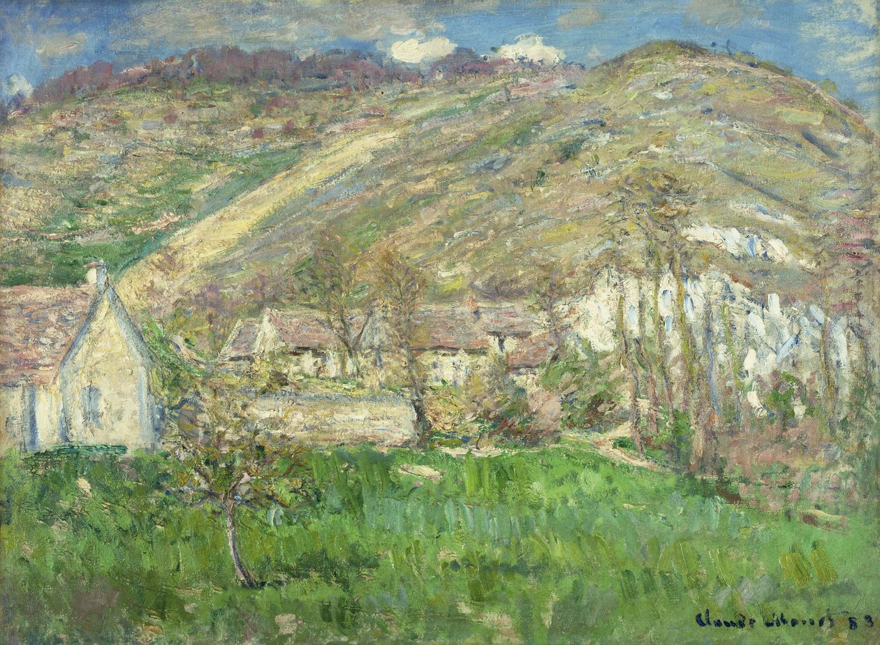 Hamlet in de kliffen bij Giverny door Claude Monet