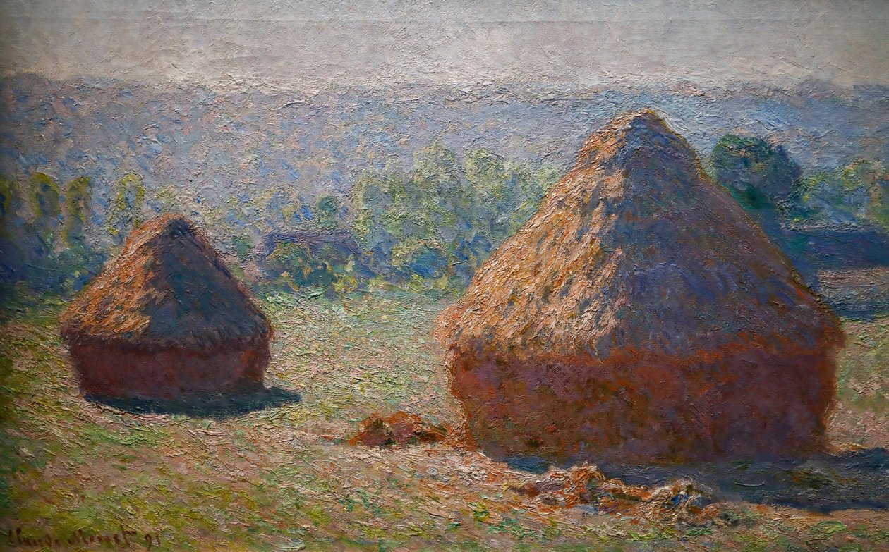 Hooiberg, einde van de zomer door Claude Monet