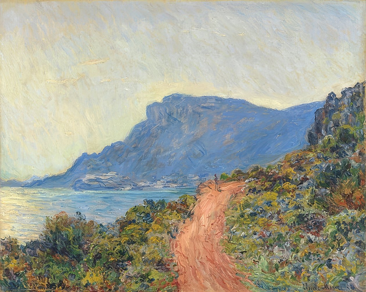 La Corniche nabij Monaco. 1884 door Claude Monet