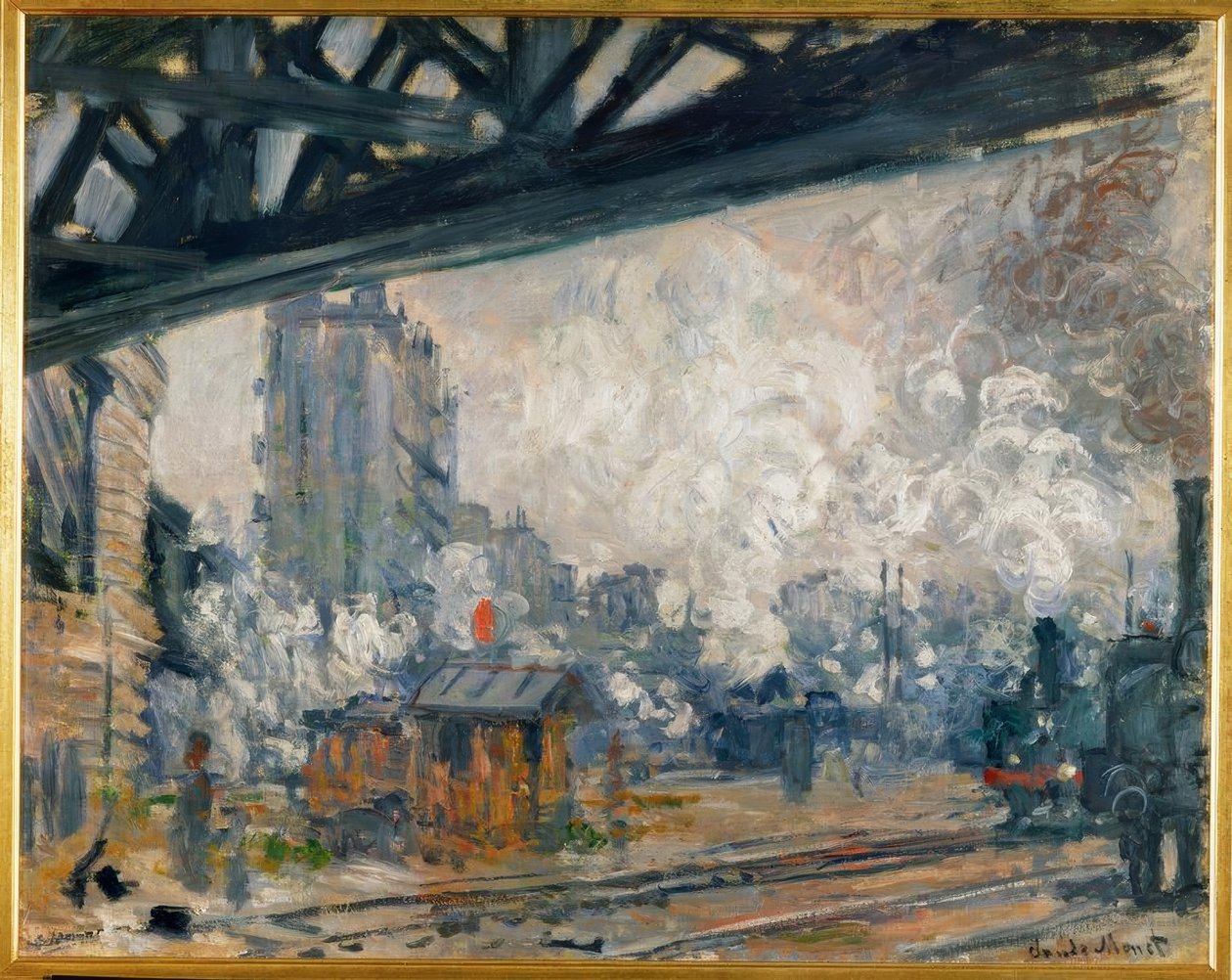 Het station Saint-Lazare, buitenaanzicht door Claude Monet