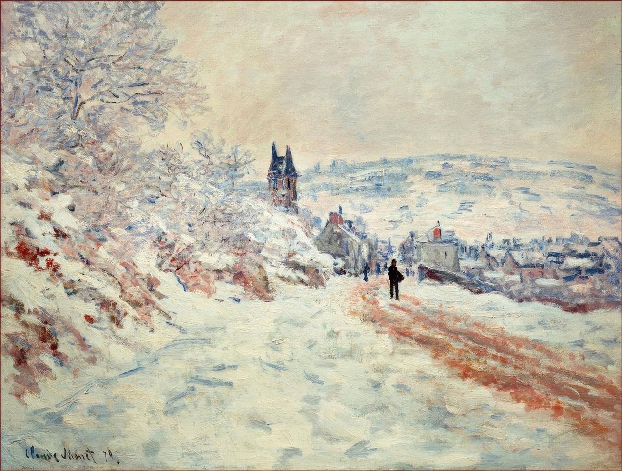 De Weg naar Vetheuil, Sneeuweffect door Claude Monet
