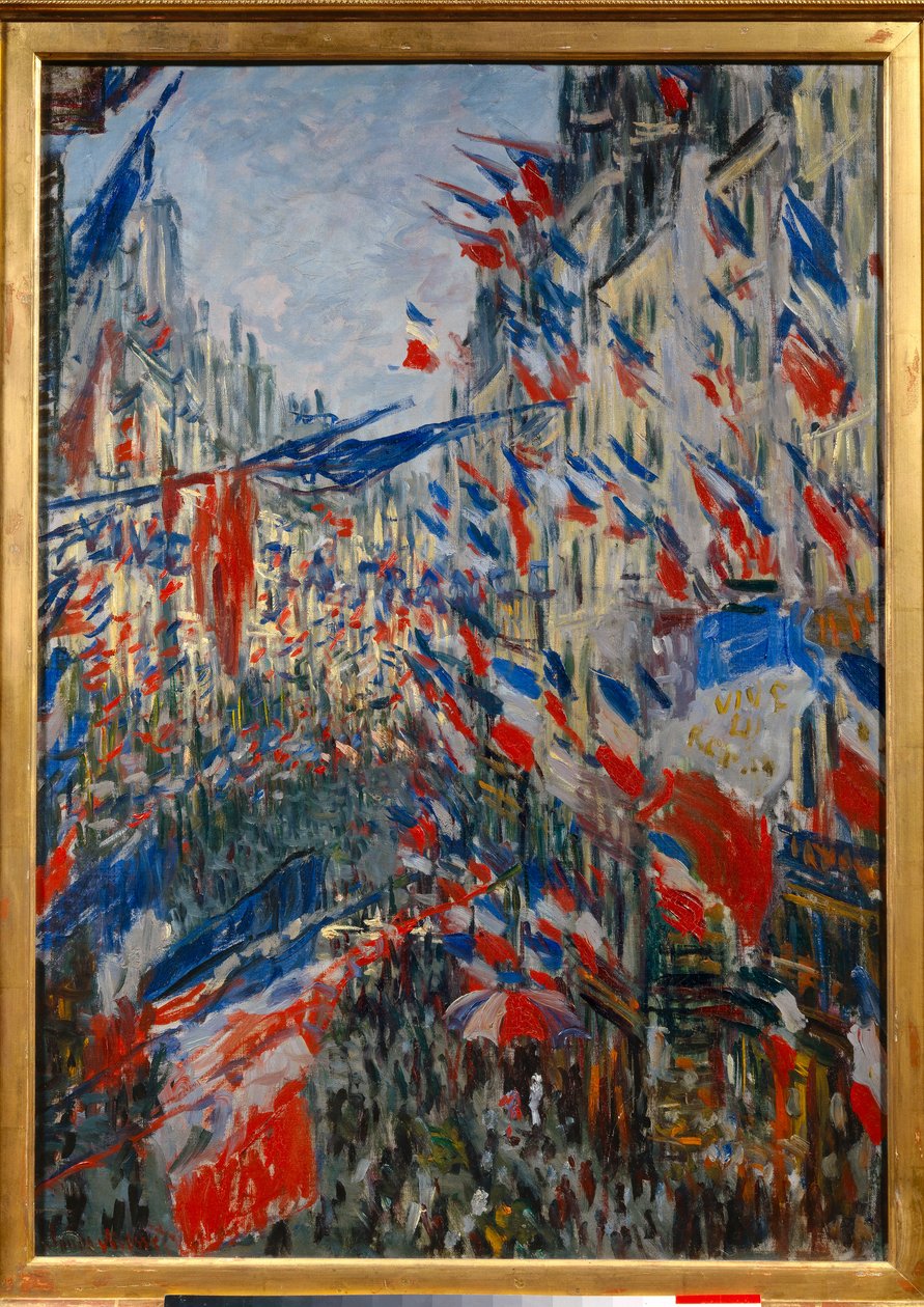 La Rue Saint-Denis in Parijs, feest 30 juni 1878 door Claude Monet