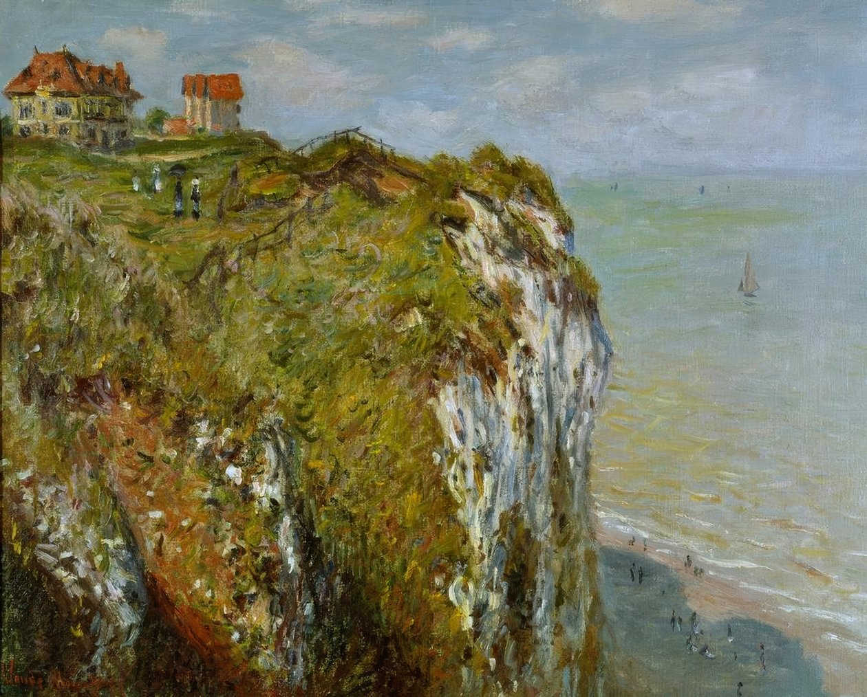 De klif bij Dieppe door Claude Monet