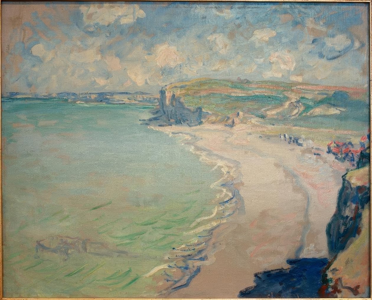 Het strand van Pourville door Claude Monet