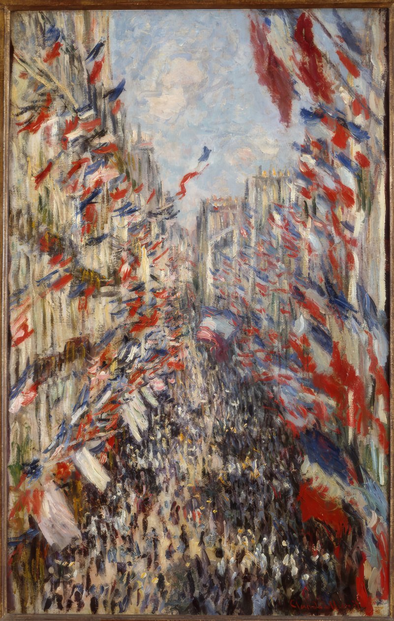 De rue Montorgeuil, in Parijs. Feest van 30 juni 1878 door Claude Monet