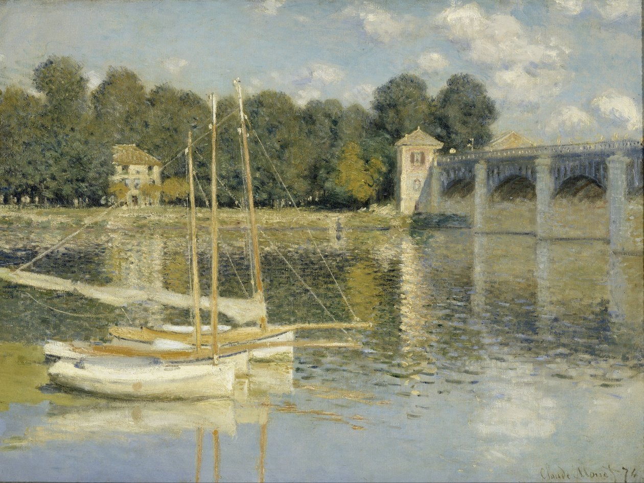 De brug van Argenteuil door Claude Monet