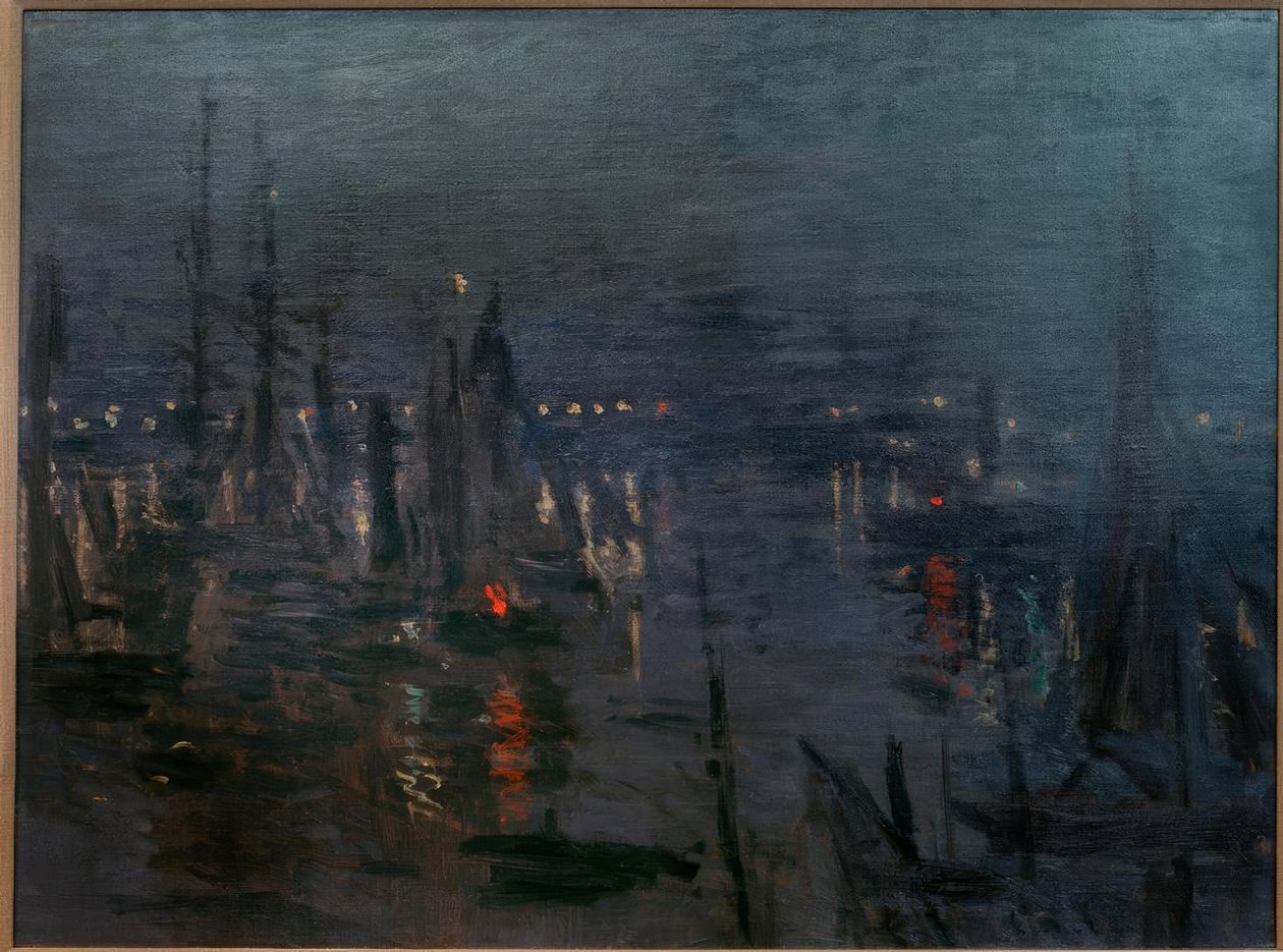 De Haven van Le Havre bij Nacht door Claude Monet