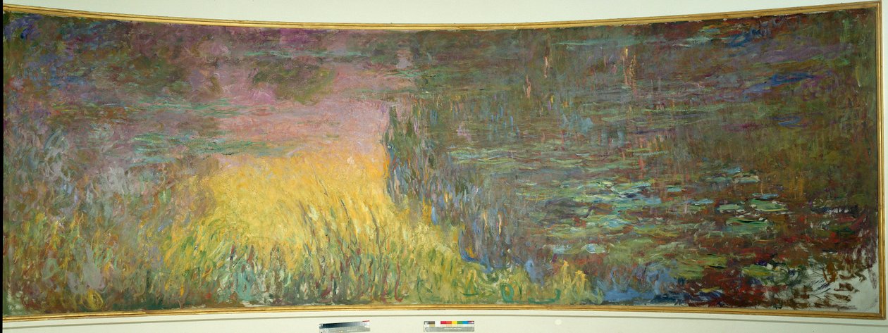 Les nymphéas, zonsondergang Schilderij door Claude Monet (1840-1926) 1914-1926 Diptiek van 2 x 3 m elk deel. Parijs, Orangerie Museum door Claude Monet