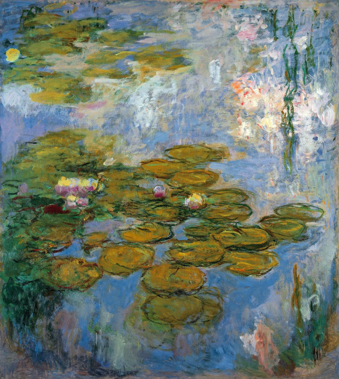Waterlelies - vijver met waterlelies in Giverny, schilderij van Claude Monet (1840-1926), olie op doek door Claude Monet