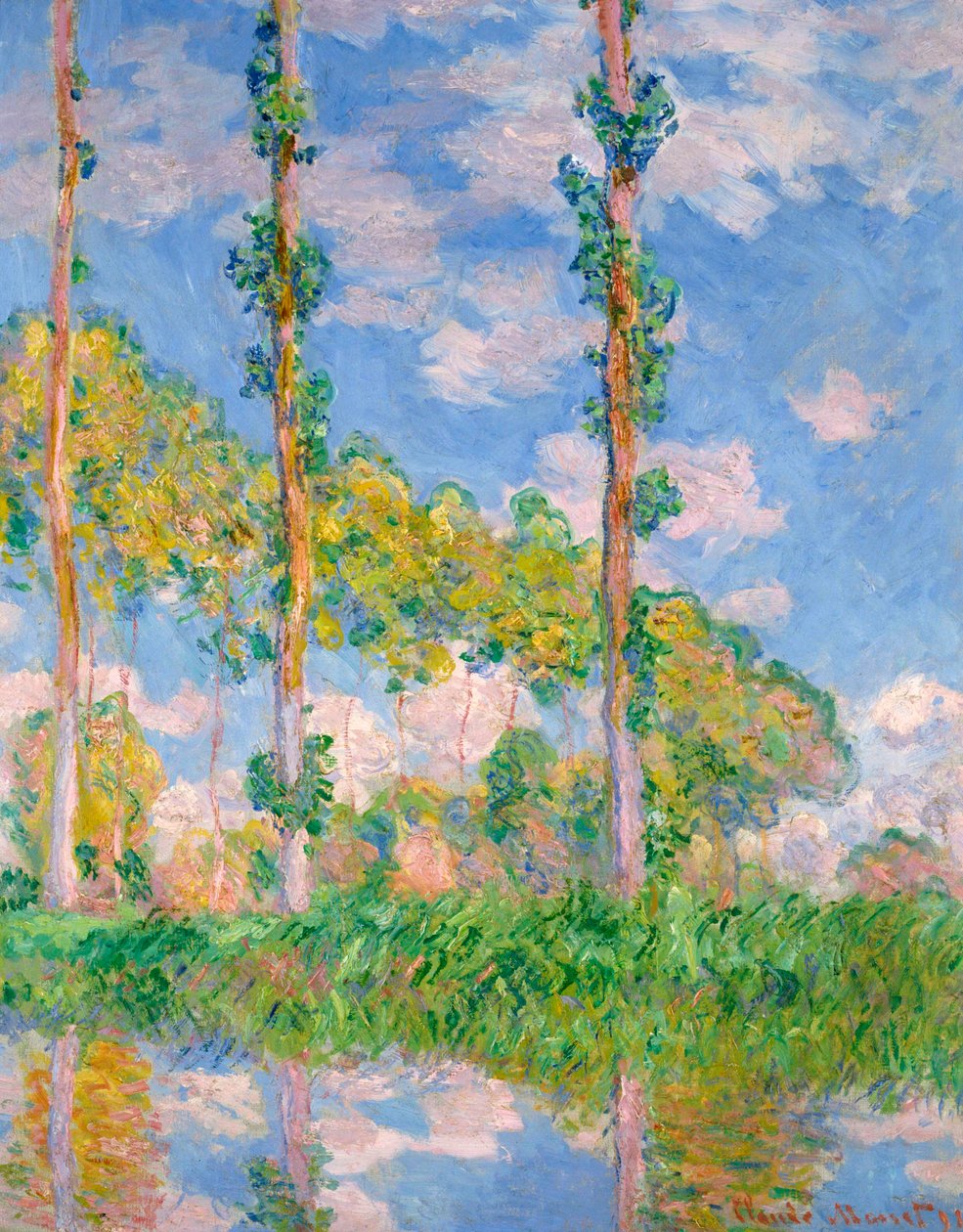 Populieren in de zon door Claude Monet