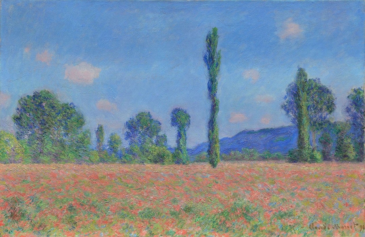 Klaprozenveld (Giverny) door Claude Monet