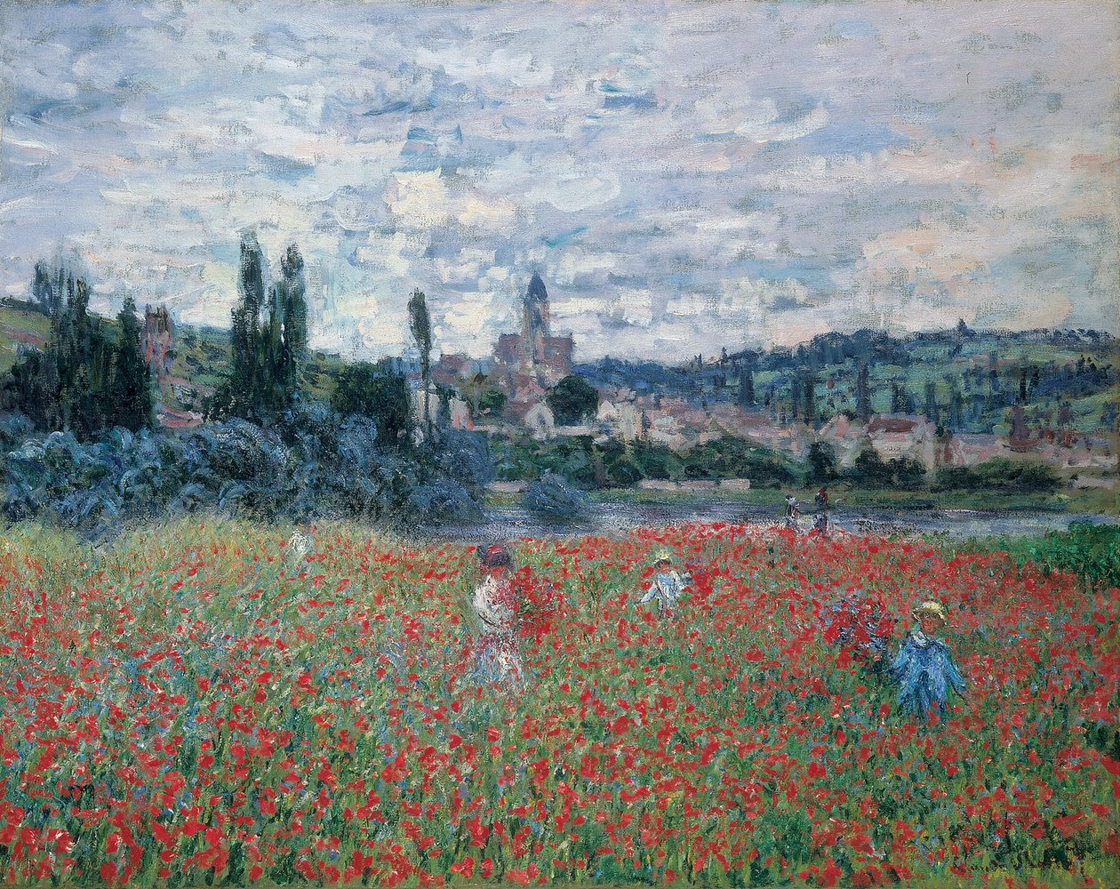 Klaprozenvelden bij Vétheuil, ca. 1879 (olieverf op doek) door Claude Monet