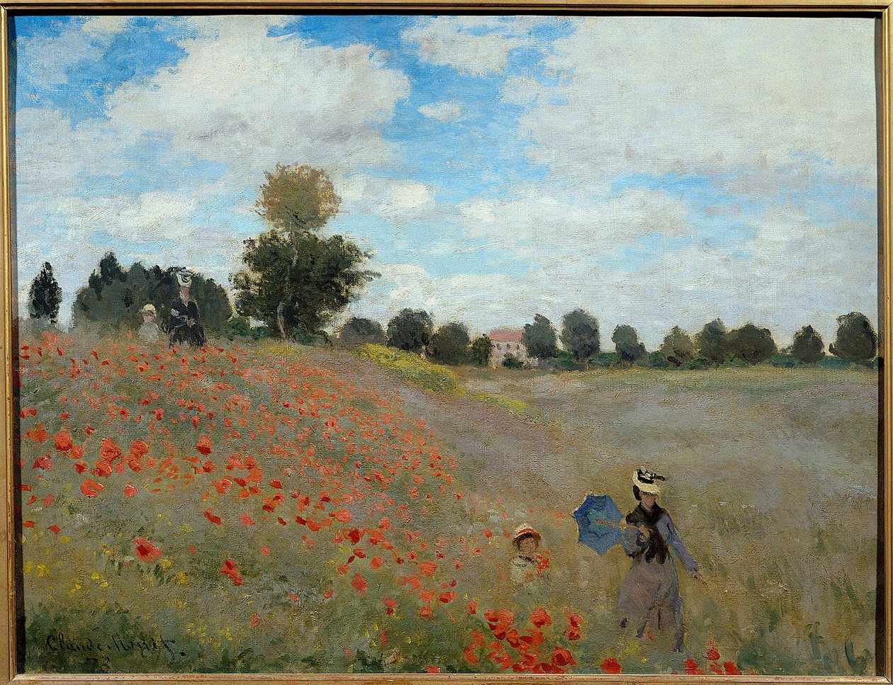Klaprozenvelden bij Argenteuil door Claude Monet