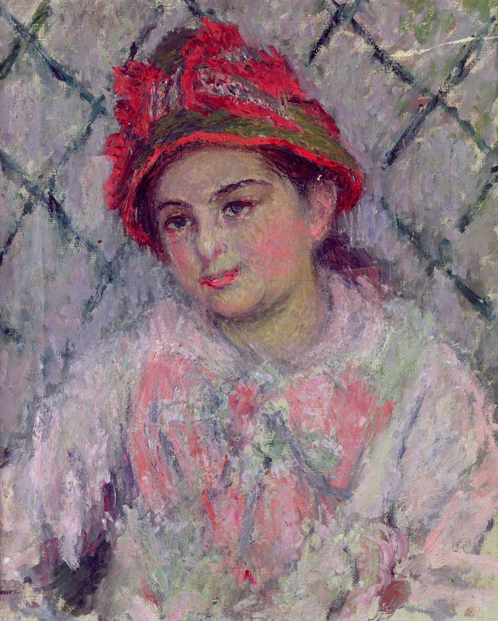 Portret van Blanche Hoschede (1864-1947) als Jong Meisje, ca. 1880 door Claude Monet