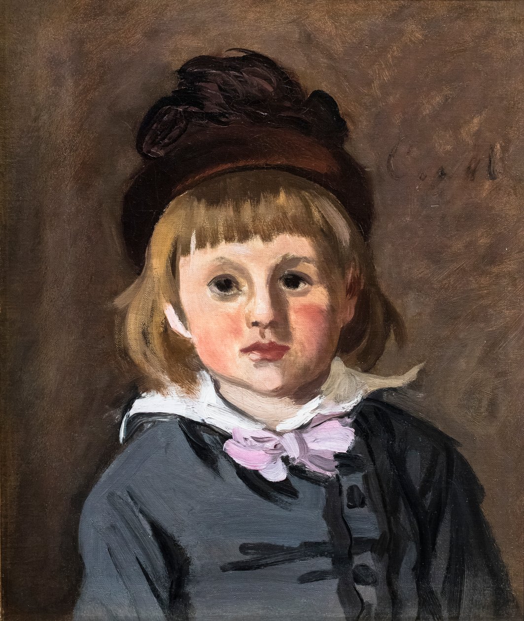 Portret van Jean Monet met pomponhoed door Claude Monet
