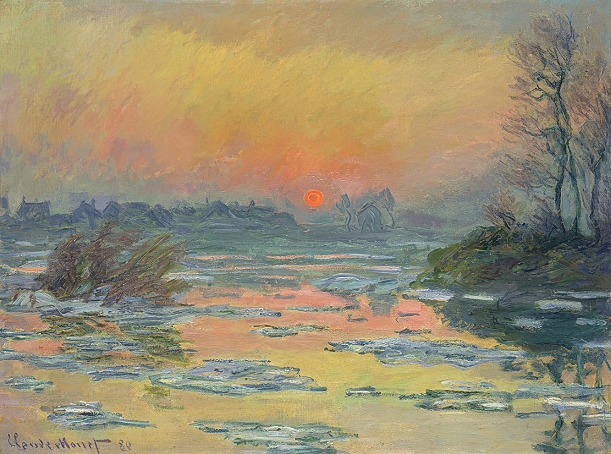 Zonsondergang over de Seine door Claude Monet