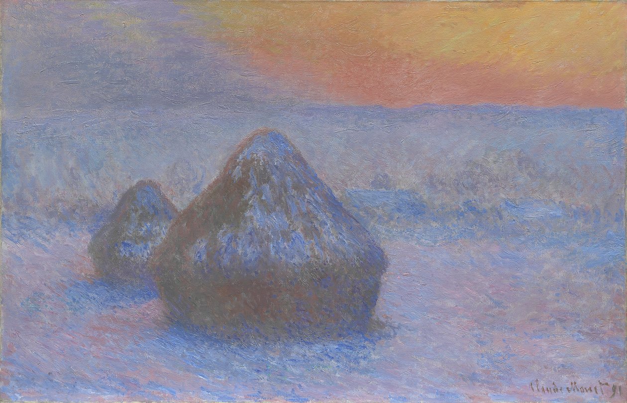 Hooischelven door Claude Monet