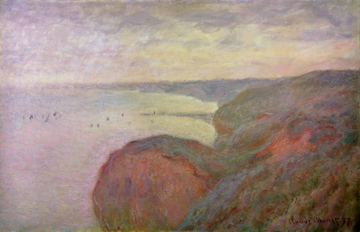 Steile kliffen bij Dieppe, 1897 door Claude Monet