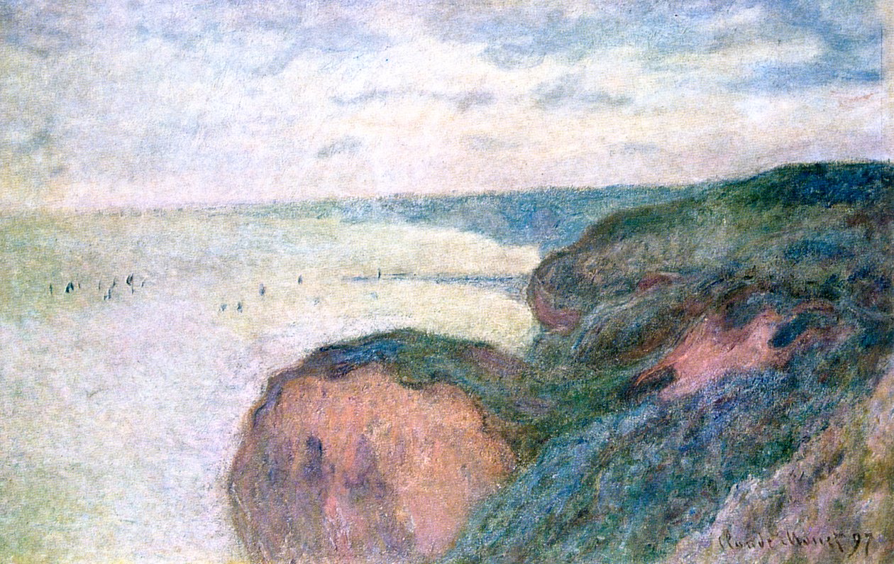 Steile kliffen bij Dieppe, 1897 door Claude Monet