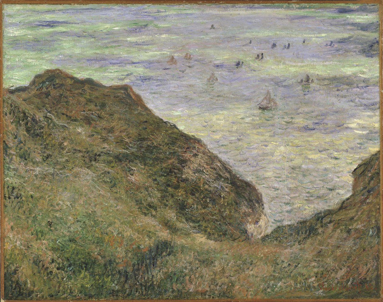 Op de klif bij Pourville door Claude Monet