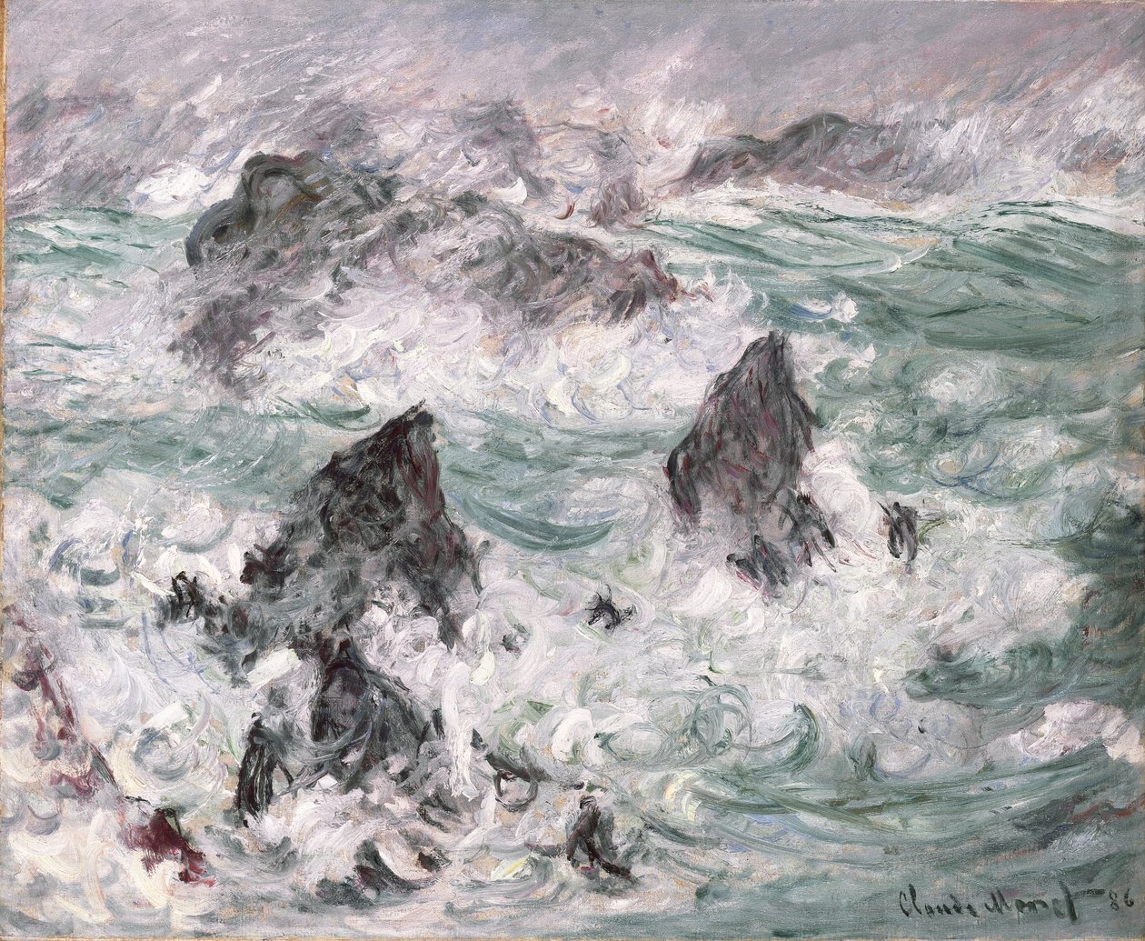 Storm op Belle-Ile door Claude Monet