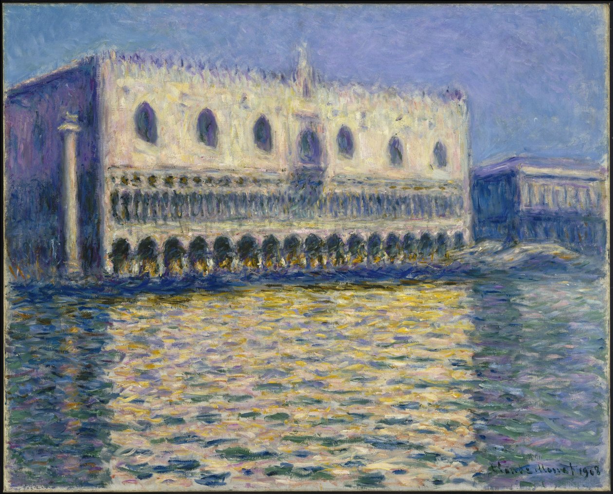 Het Dogenpaleis (Het Ducale Paleis) door Claude Monet