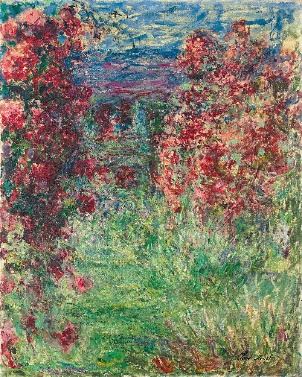 Het Huis in Giverny onder de Rozen, 1925 door Claude Monet