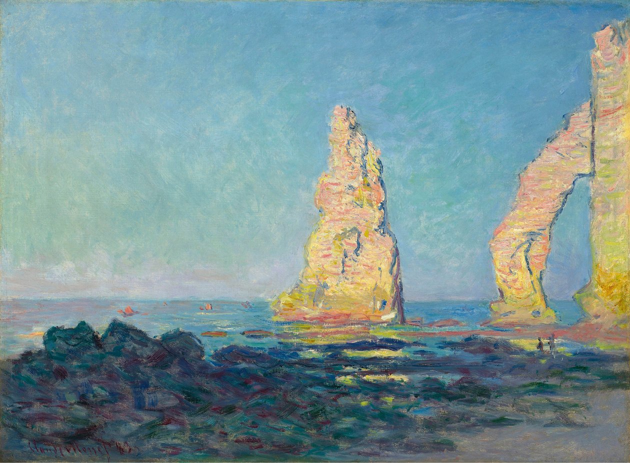 De Naaldrots bij Étretat, Eb, 1883 door Claude Monet