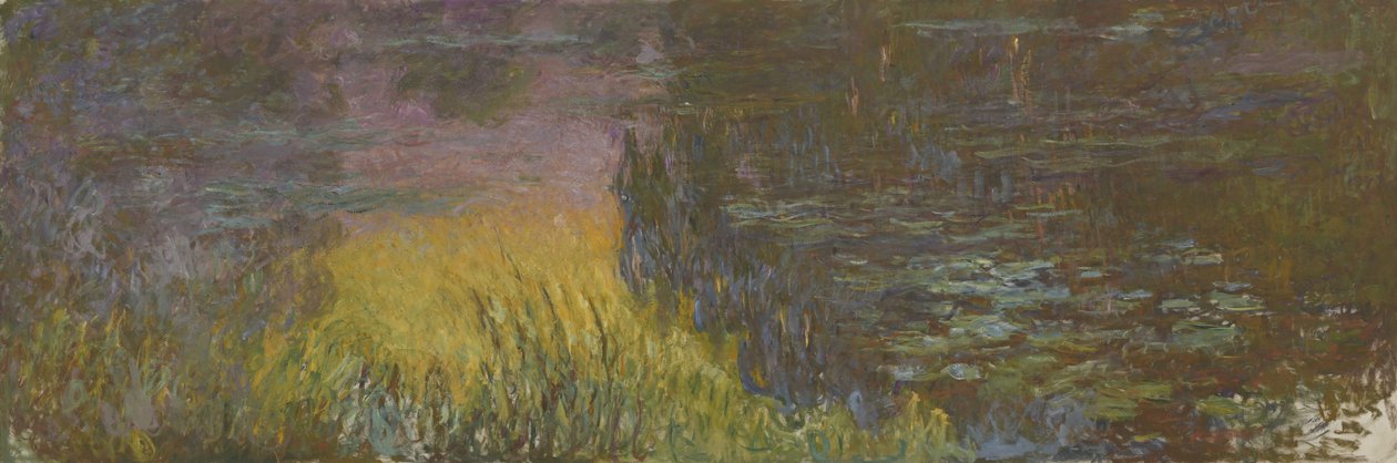 De waterlelies - Ondergaande zon door Claude Monet