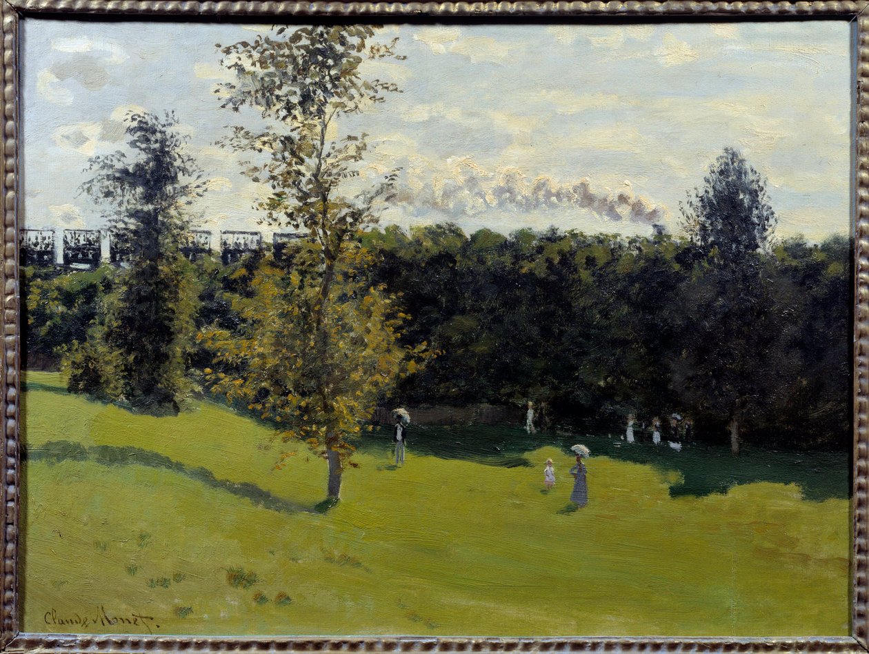 Trein op het platteland door Claude Monet