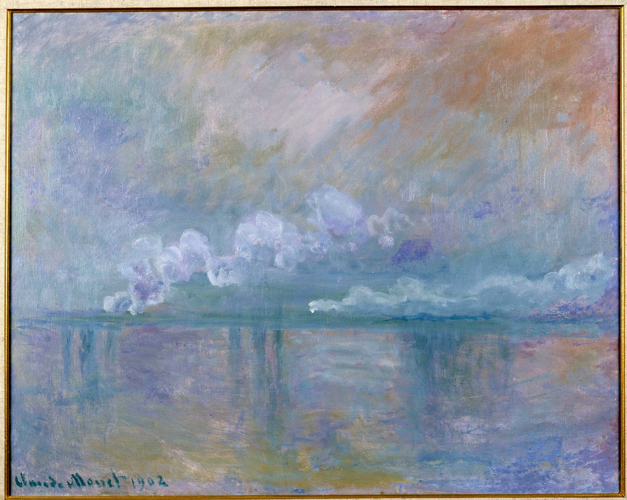 Uitzicht op Charing Cross Bridge in Londen door Claude Monet