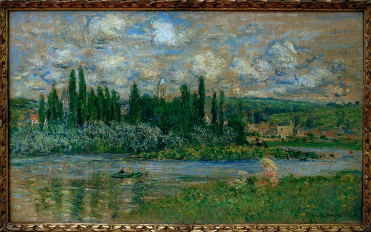 Uitzicht op Vetheuil door Claude Monet