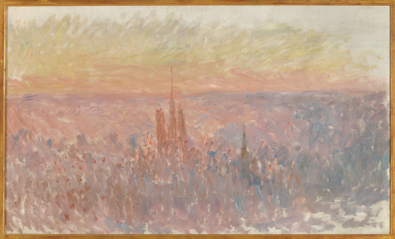 Algemeen zicht op de stad Rouen door Claude Monet