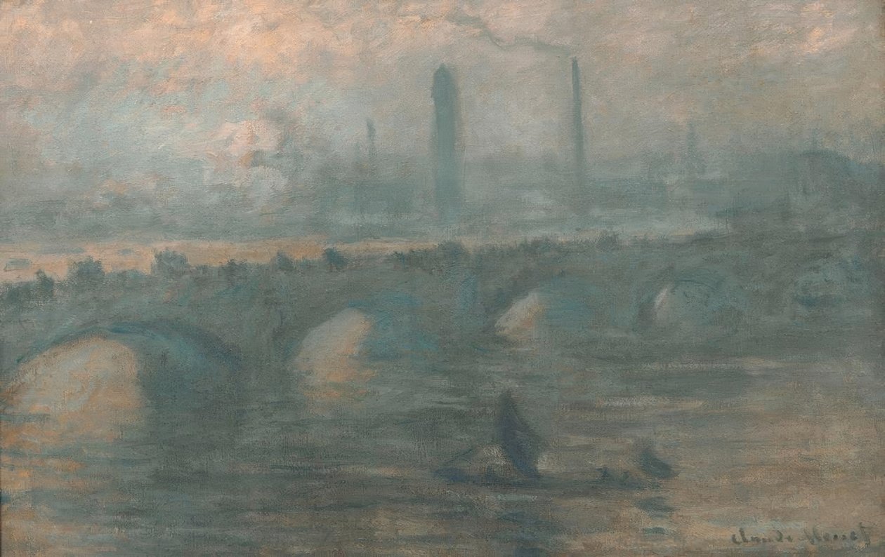 Waterloo Bridge, Mistige Ochtend door Claude Monet