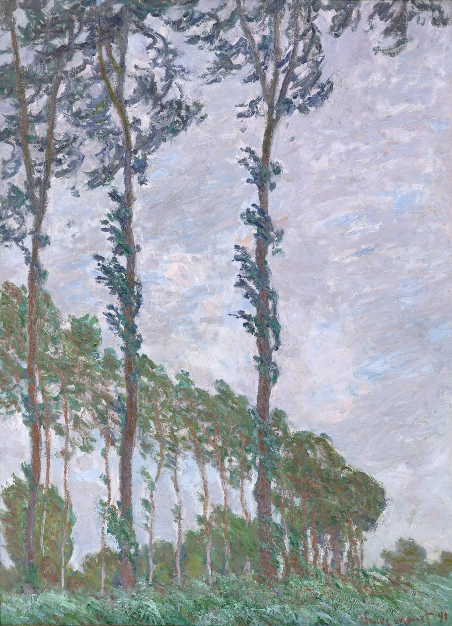 Wind Effect, Serie van De Populieren, 1891 door Claude Monet