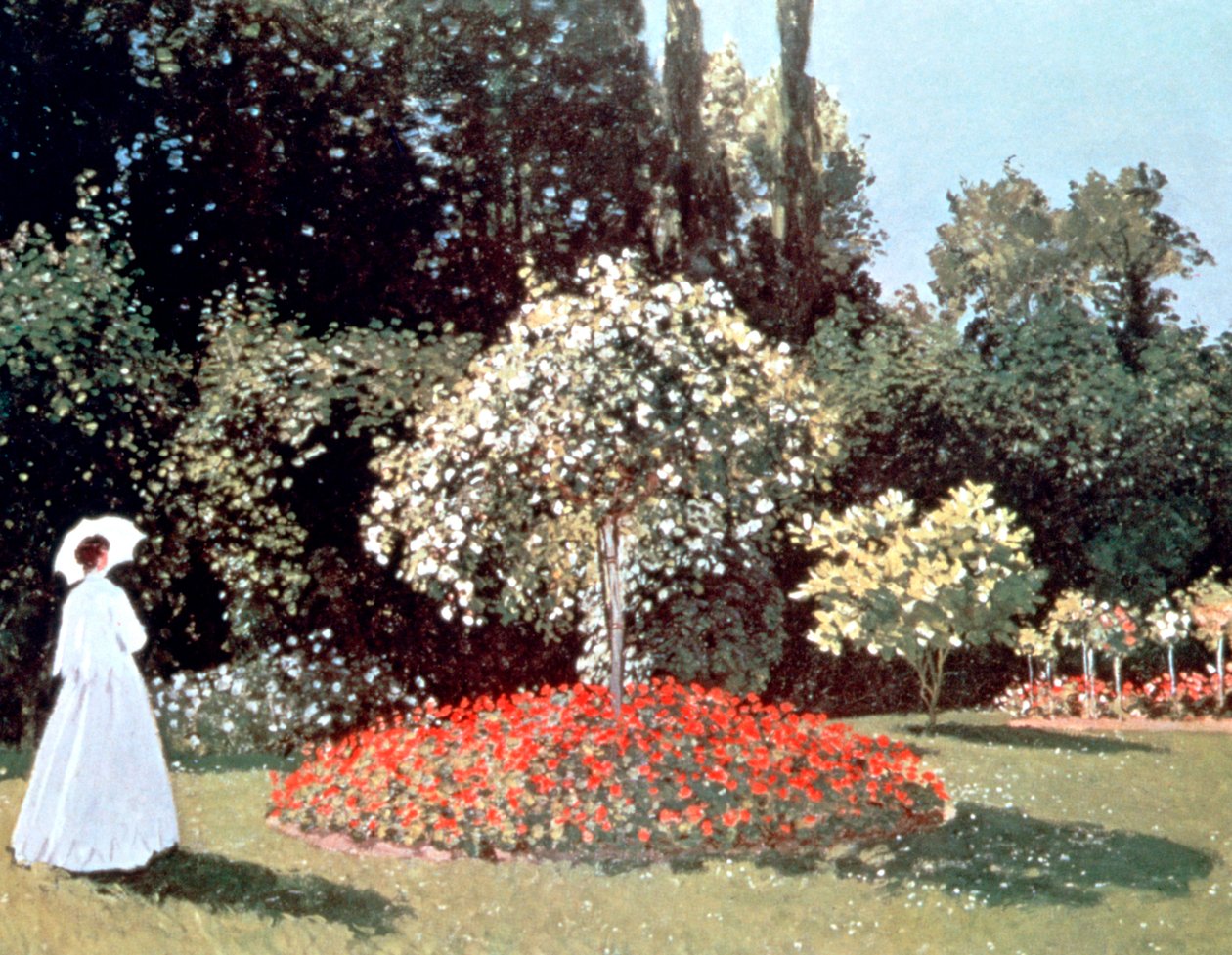 Vrouw in de Tuin, Sainte Adresse, 1867 door Claude Monet