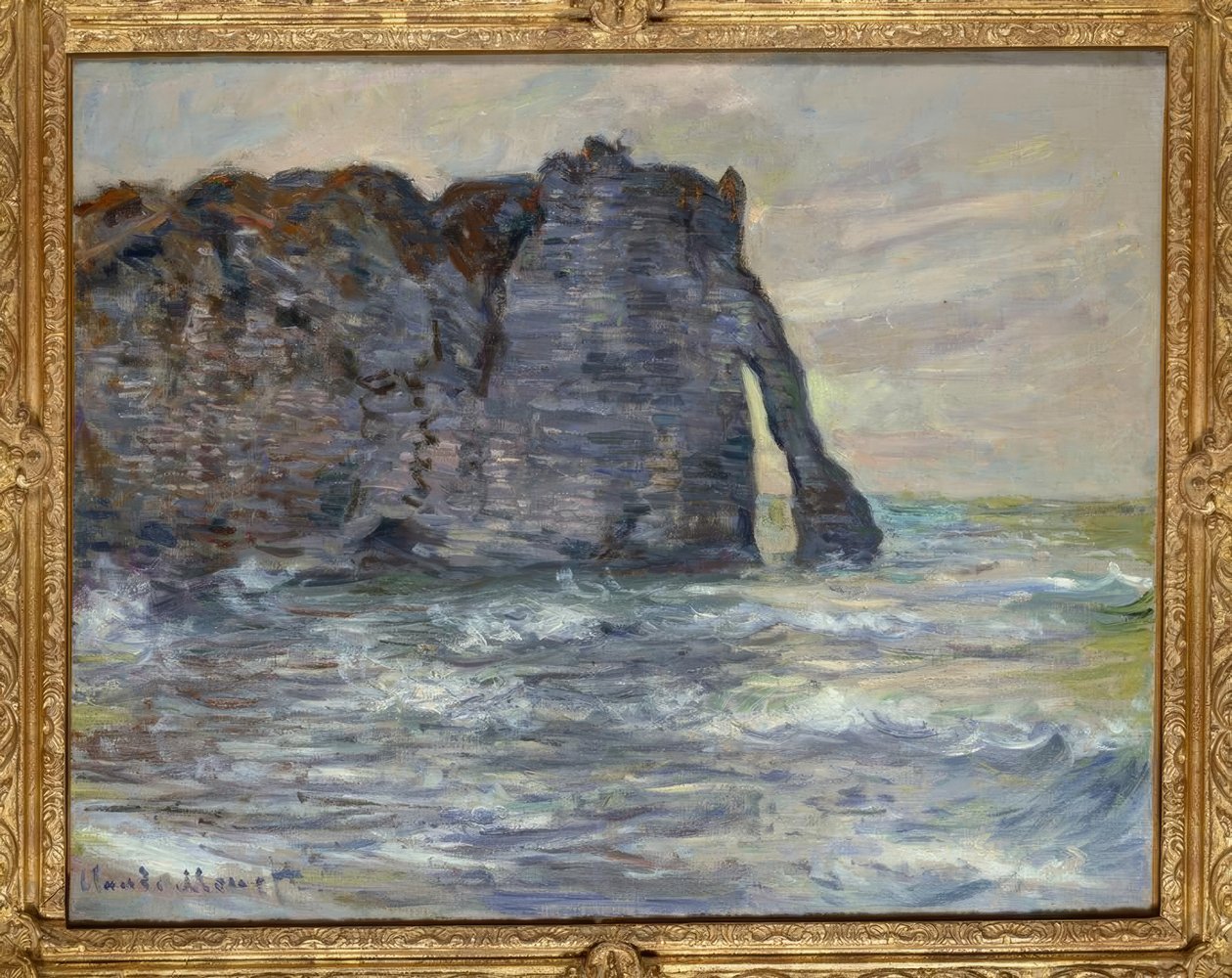 Étretat, Klif en Porte d’Aval door Claude Monet