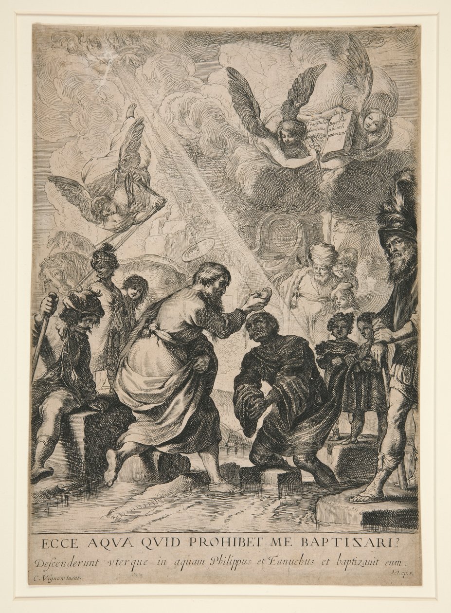 De doop van de eunuch door Claude Vignon