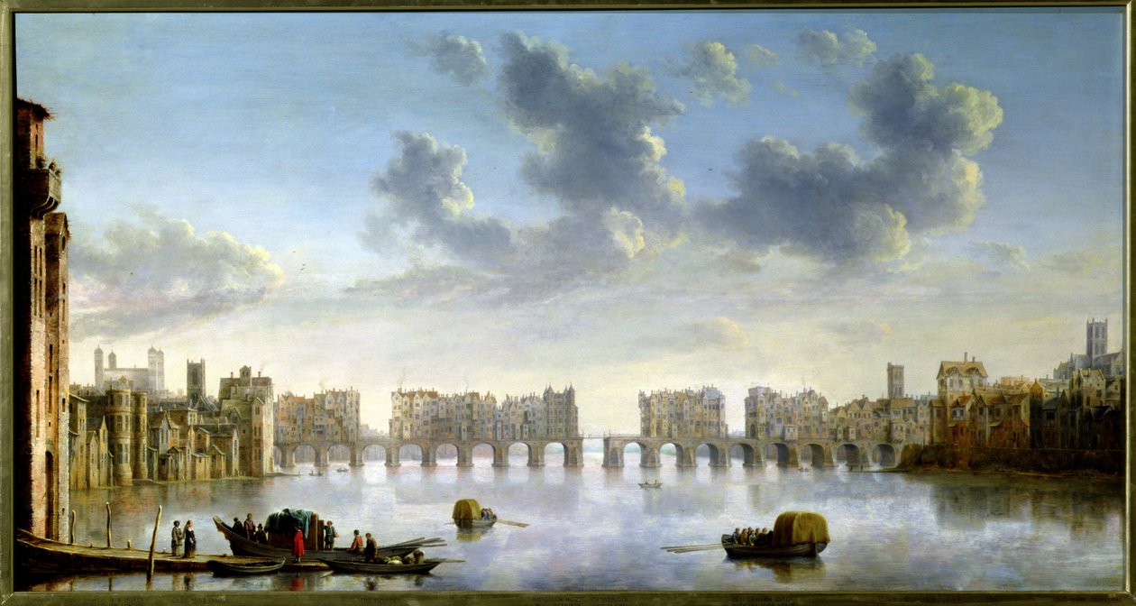 Oude London Bridge, c.1630 door Claude de Jongh