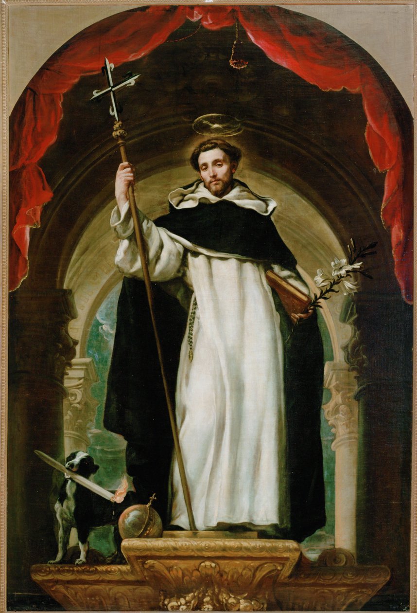Sint Dominicus de Guzman (schilderij op doek) door Claudio Coello