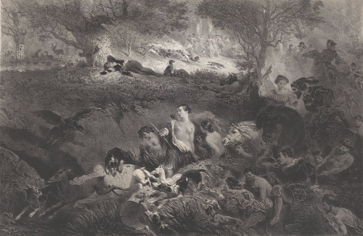 Dromen van de Jacht, 1858 door Célestin Nanteuil