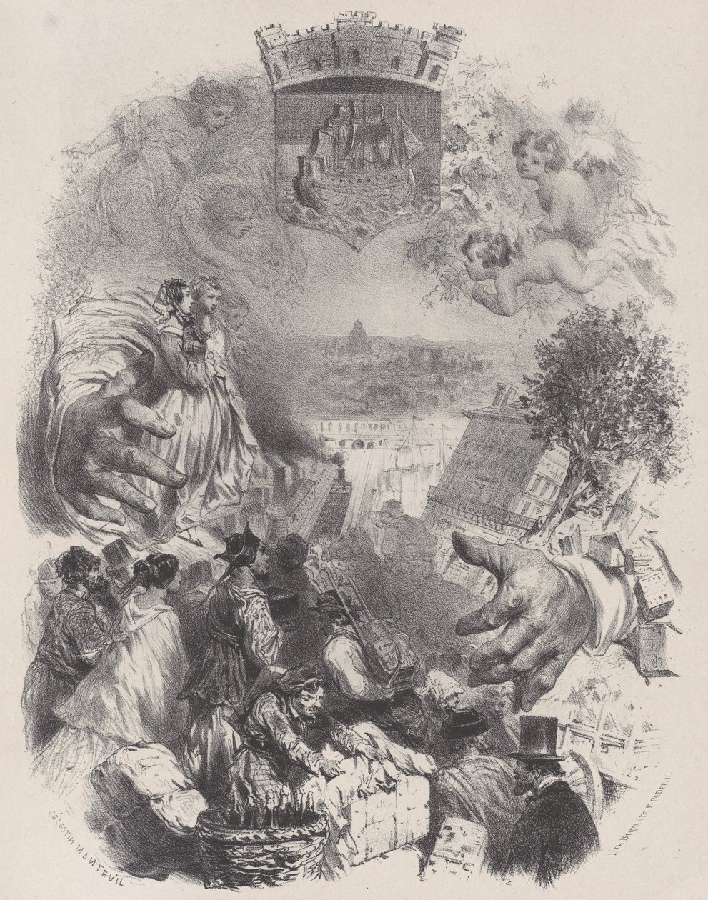 Titelpagina voor Les Artistes Anciens & Modernes, Vol. IX, ca. 1848-62 door Célestin Nanteuil